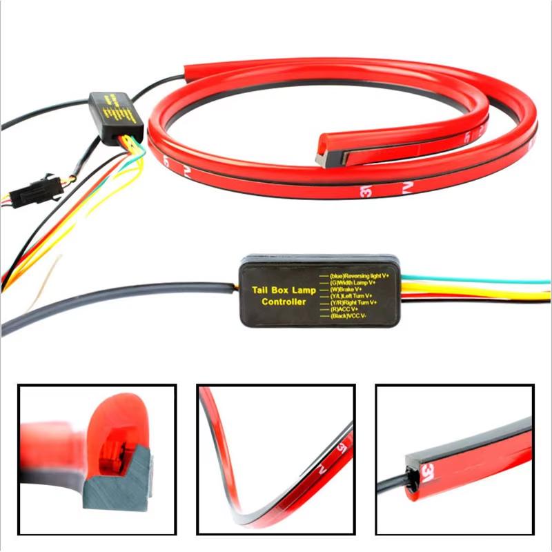 90cm 100cm Universal Car High Mount Brake Light Strip Red LED Warning Signal Light Auto Safety Styling Accessories