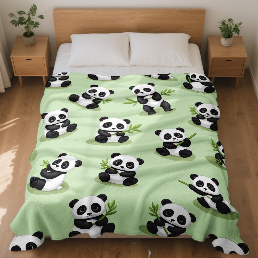 Pandas In Bamboo Forest Blanket, Cozy Throw for Family Movie Nights Office Bedroom, Perfect for Weekend Trips Outdoors
