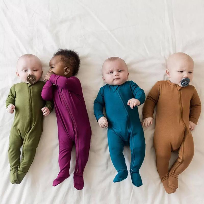 Bamboo Fiber Baby Onesie – Spring/Autumn Casual Homewear Newborn Climbing Suit