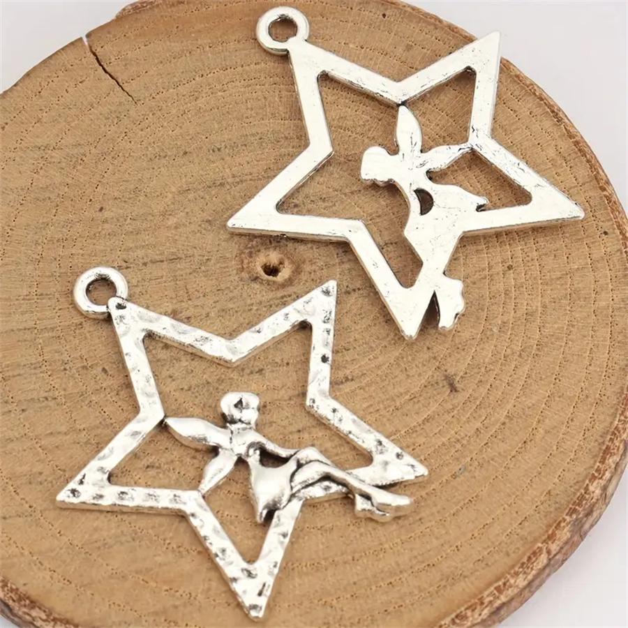18/48Pcs/Lot Silvery Angel Pendants for Handmade DIY Earrings Necklaces Bracelets Decorative Jewelry Making Materials