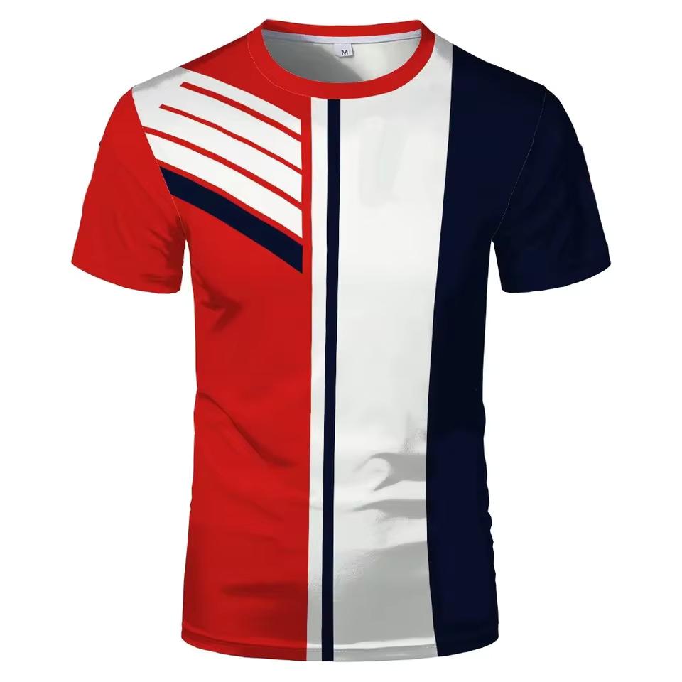 Men's Casual Simple Printed T-Shirt Round Neck Short Sleeve Summer T-Shirt Quick-Drying Comfortable Sports Top