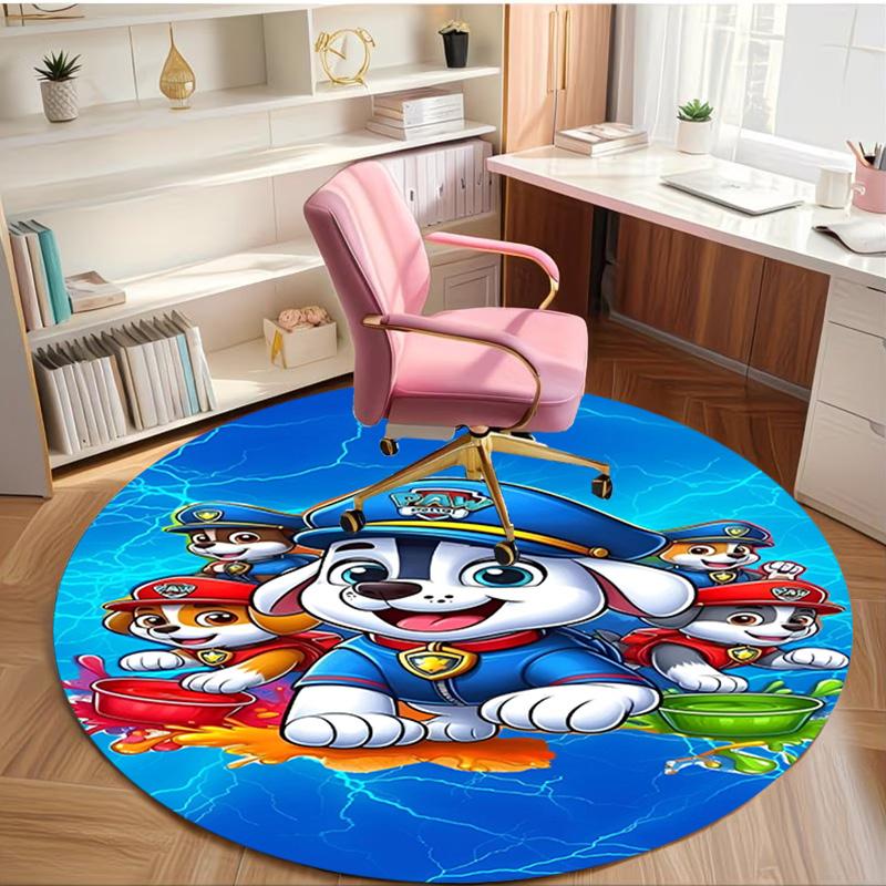 PAW Patrol Print Round Rug, Washable Floor Carpet, For Entryway Dorm Laundry Room Office Study, Home Decor Birthday Christmas Gift