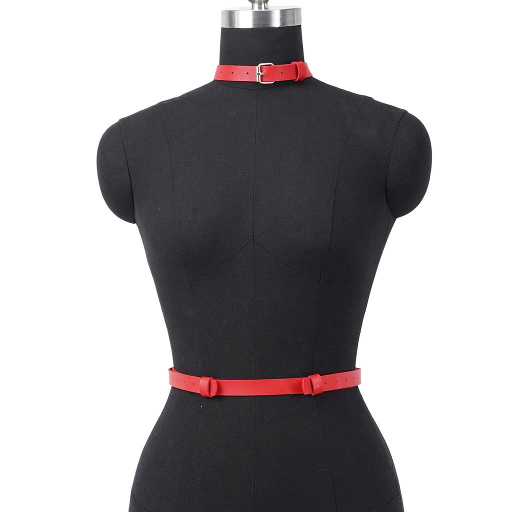 Women's Punk Leather Belt Gothic Street Style Fashionable Suspender Corset Decoration Accessories