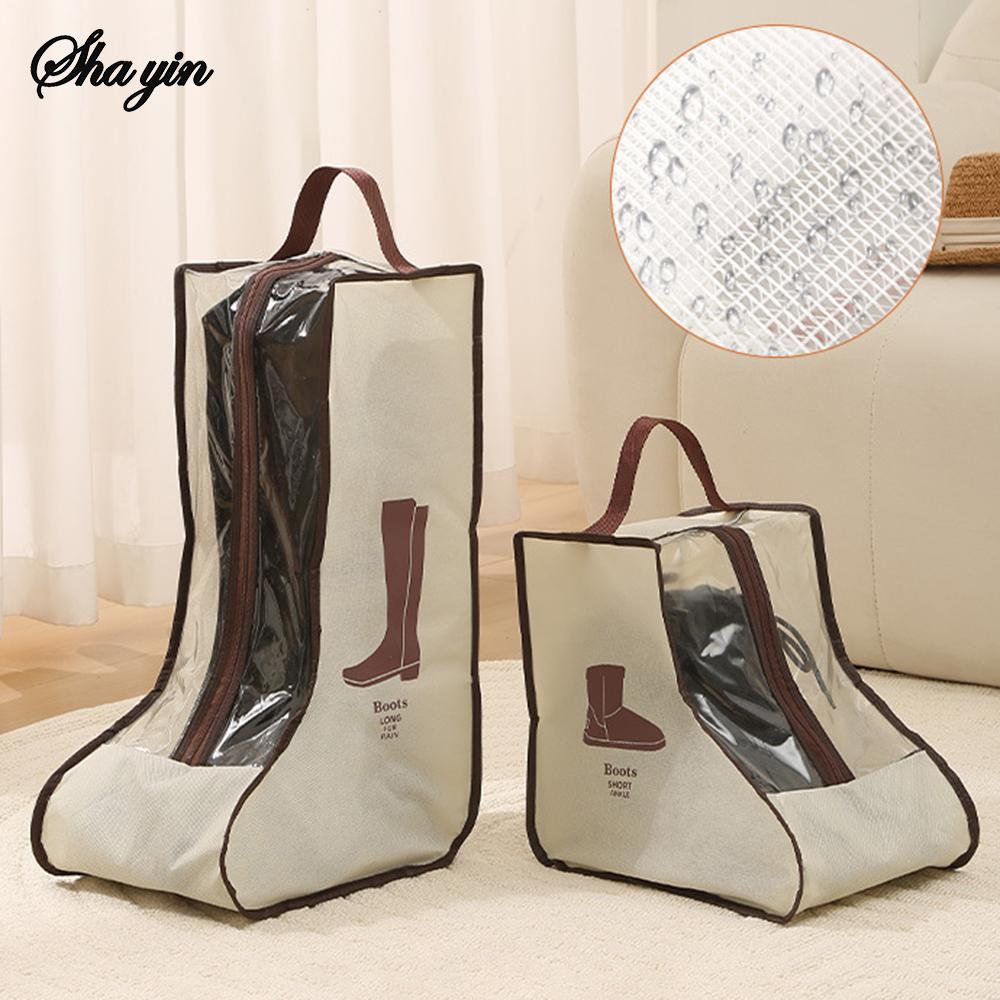 1pc/3pcs/5pcs Shoe Dust-Proof Bag, Travel Transparent Dust-Proof Shoe Cover, Large-Capacity Waterproof Portable Boot Storage Bag