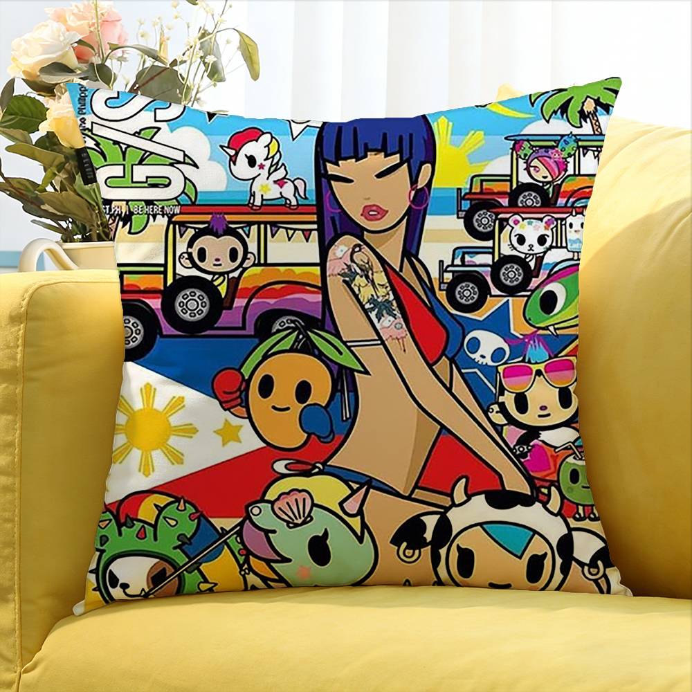 T-Tokidoki-S   Various Sizes Square Pillow Case For Car Home Bedchamber Decor
