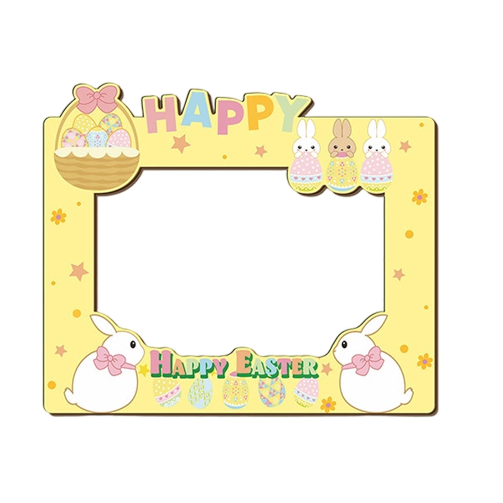

Easter Theme Wooden Photo Frame Egg Party Photo Props Desktop Creative Decoration Photo Frame One Size