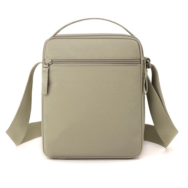 Nylon Crossbody Bag with Top Handle and Multiple Zipper Pockets for Daily Use Men Women