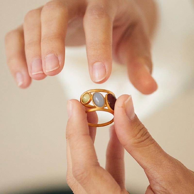 Adjustable High-End Vintage Gem Crystal Ring
