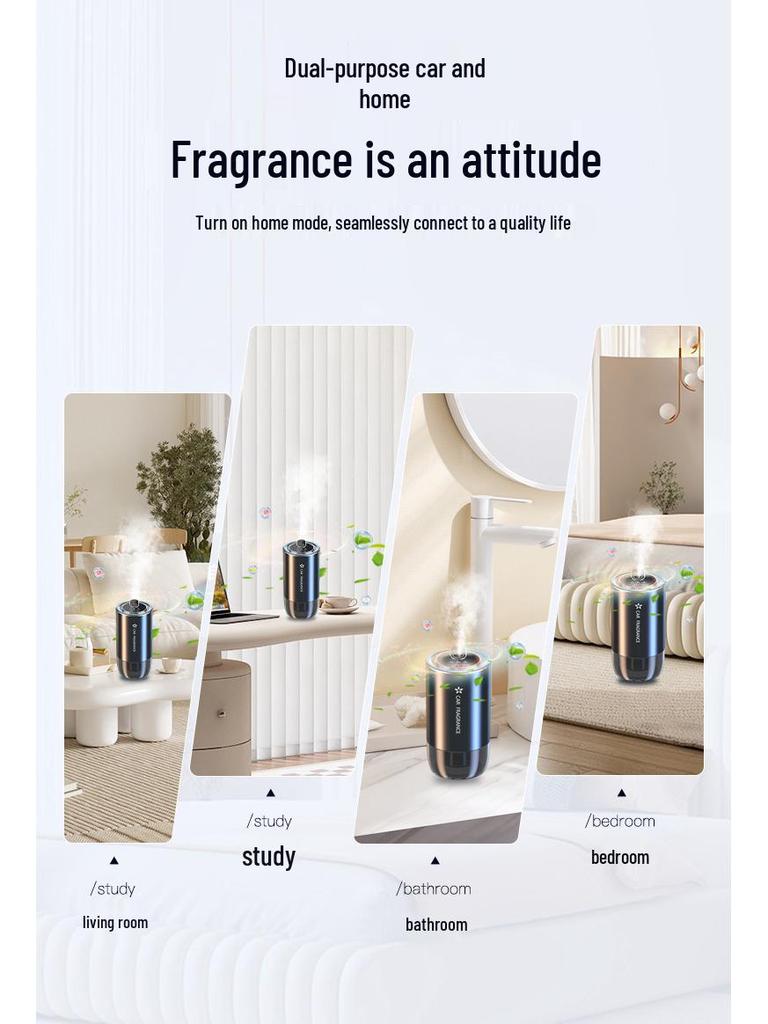 Starry Sky Dual-Use Car & Home Diffuser with Smart Perfume and Atmosphere Light