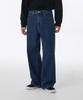 Fleece-Lined Big Wide Denim Pants [Medium Indigo]