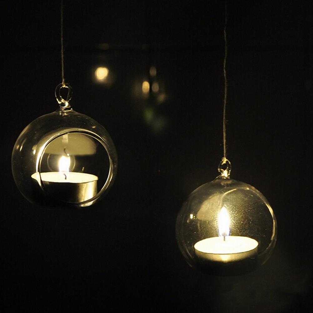 Podwieszany Szklany Świecznik Kryształowy Romantyczny Świecznik Dekoracja Domu