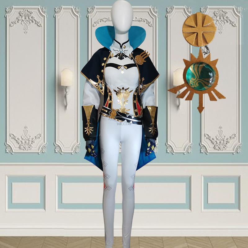 Cosplay Jean Cosplay Costume Halloween Party Dress Women Anime Game  Costume Wig Shoes Props