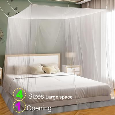 Sexy Mosquito Nets Palace Four Door King/Queen Double Size Home Single Beds Prevent Insect Outdoor Square Grace White Canopy Net