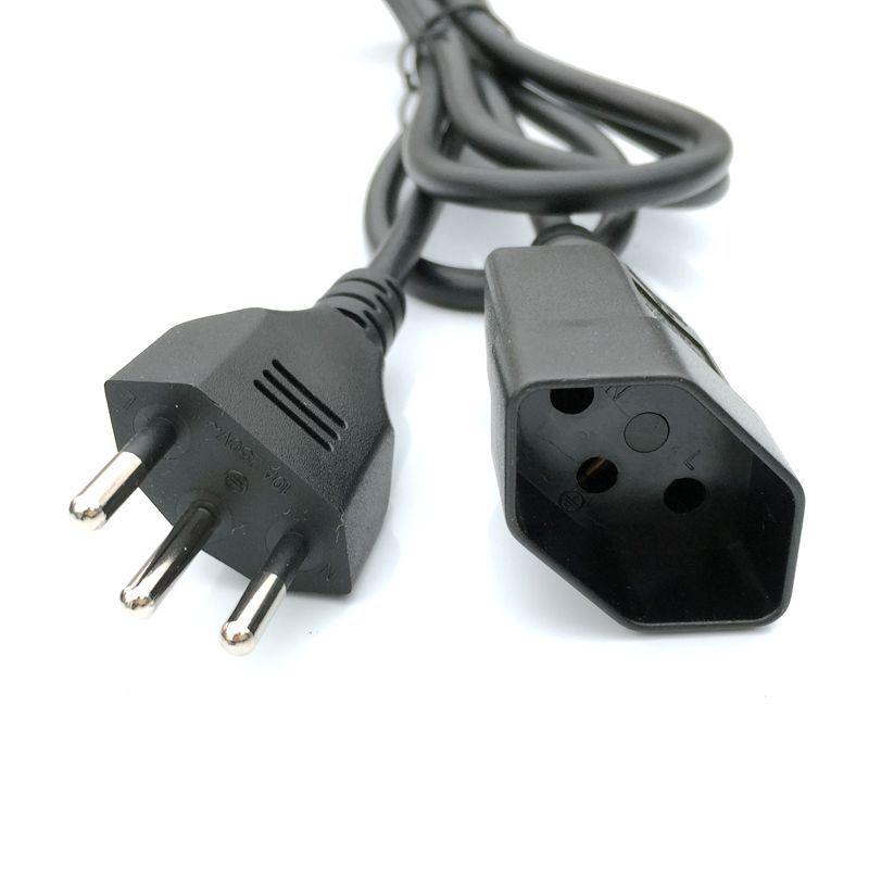 Swiss 3-Core Power Cord with C13 Connector, SEV Certified Extension Cord