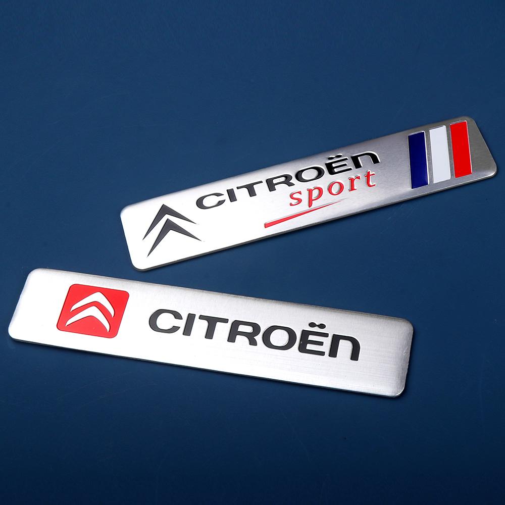 1 pz Distintivo in Alluminio per Auto Adesivo Laterale Carrozzeria Parafango Bagagliaio Decorazione Decalcomania Styling Per Citroen C1 C2 C3 C4 Picasso C4L C5 C-ELYSEE C6 C8