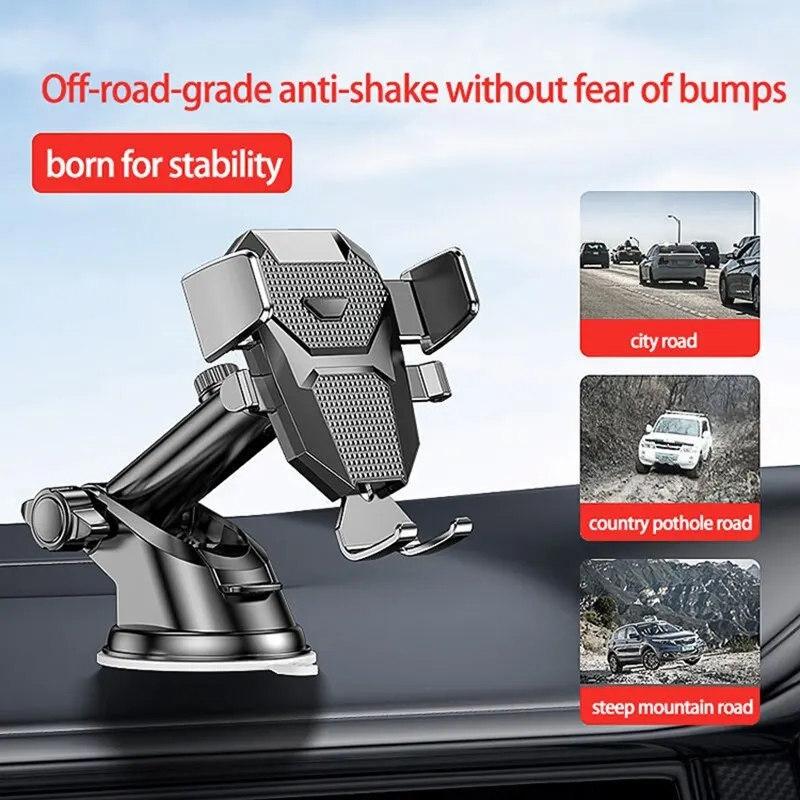 Mobile Phone Holder With Retractable Horizontal And Vertical Air Vents Dashboard Suction Cup Navigation Universal Holder