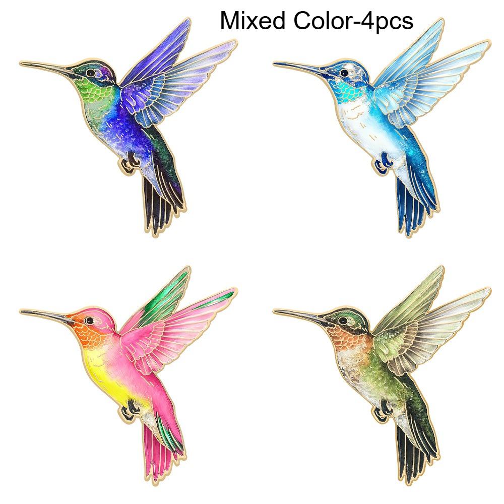 4 шт. Эмалированные Цветные Броши-Колибри из Сплава Животное Птица Булавка Женское Пальто Костюм Бутоньер Аксессуары для Одежды
