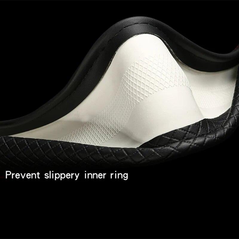 Carbon Fiber Leather 38CM Steering Wheel Covers for Honda Accord City Fit Brio CRV HRV XRV Mobilio Odyssey Accessories