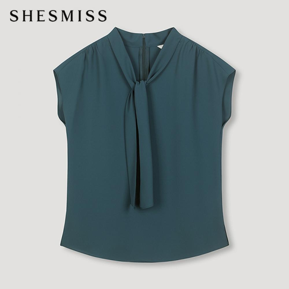

Shs Miss Bow Neck Cap Sleeve Blouse Swwbln22090 Tg Till Green/66