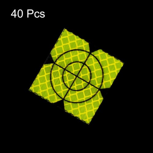 uxcell 40pcs Survey Reflector Sheets, 40x40mm, Self-Adhesive Reflective Tape for Surveying Target Marks, Green
