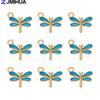 15PCS Enamel Colorful Dragonfly Charms Pendant Supplies For DIY Handmade Earrings Bracelets Jewelry Making Findings Accessories