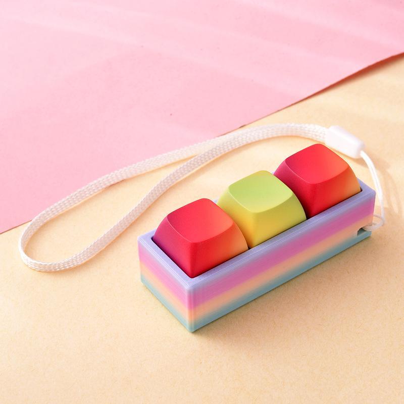 Portable Small Size Stress Relief Toy with Button Lanyard Pocket Fidget Toy for Anxiety Alleviation Commute Daily Use