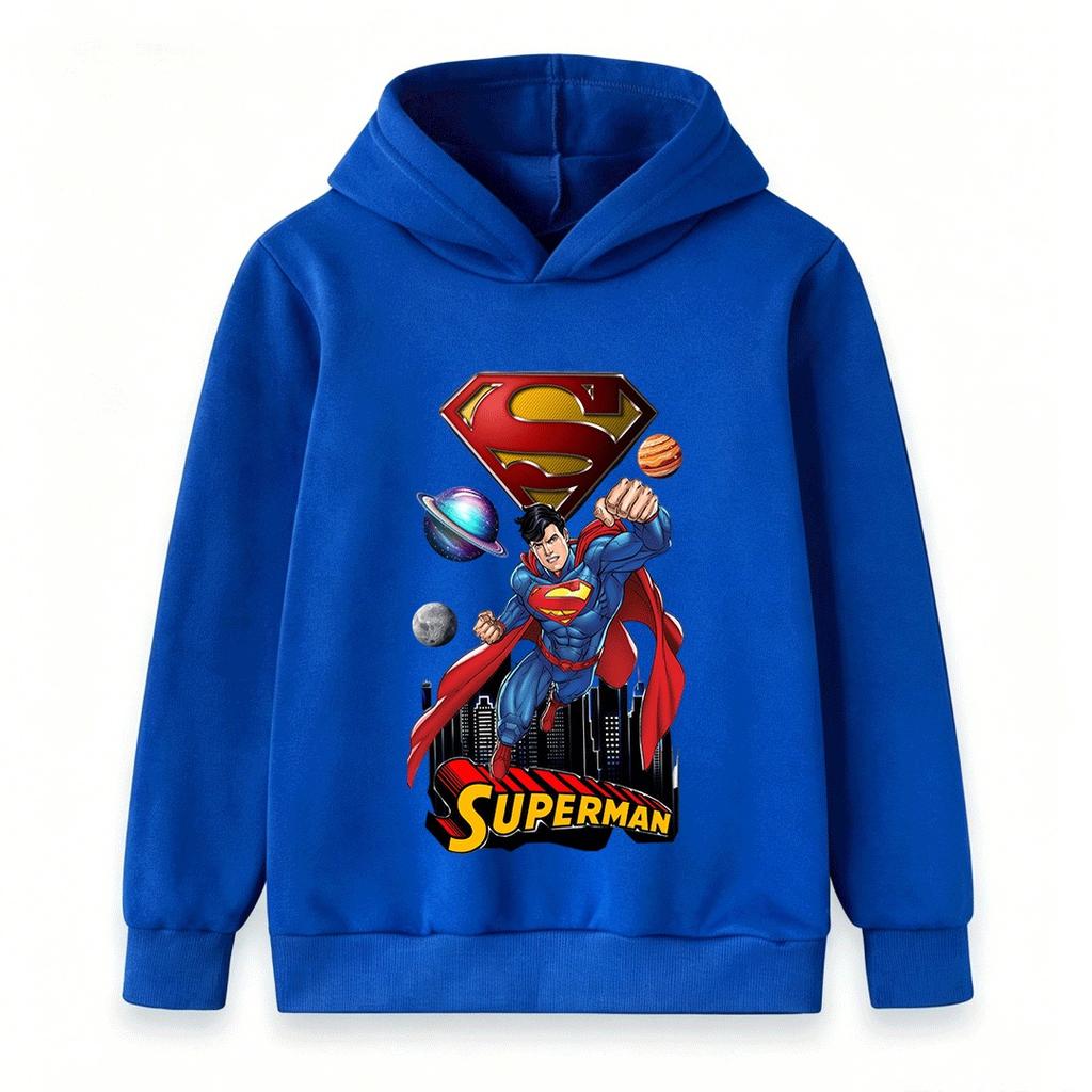Kids Boys Girls Long Sleeve Hoodie Super Hero Print Casual Pullover Sweatshirt for Children Daily Wear