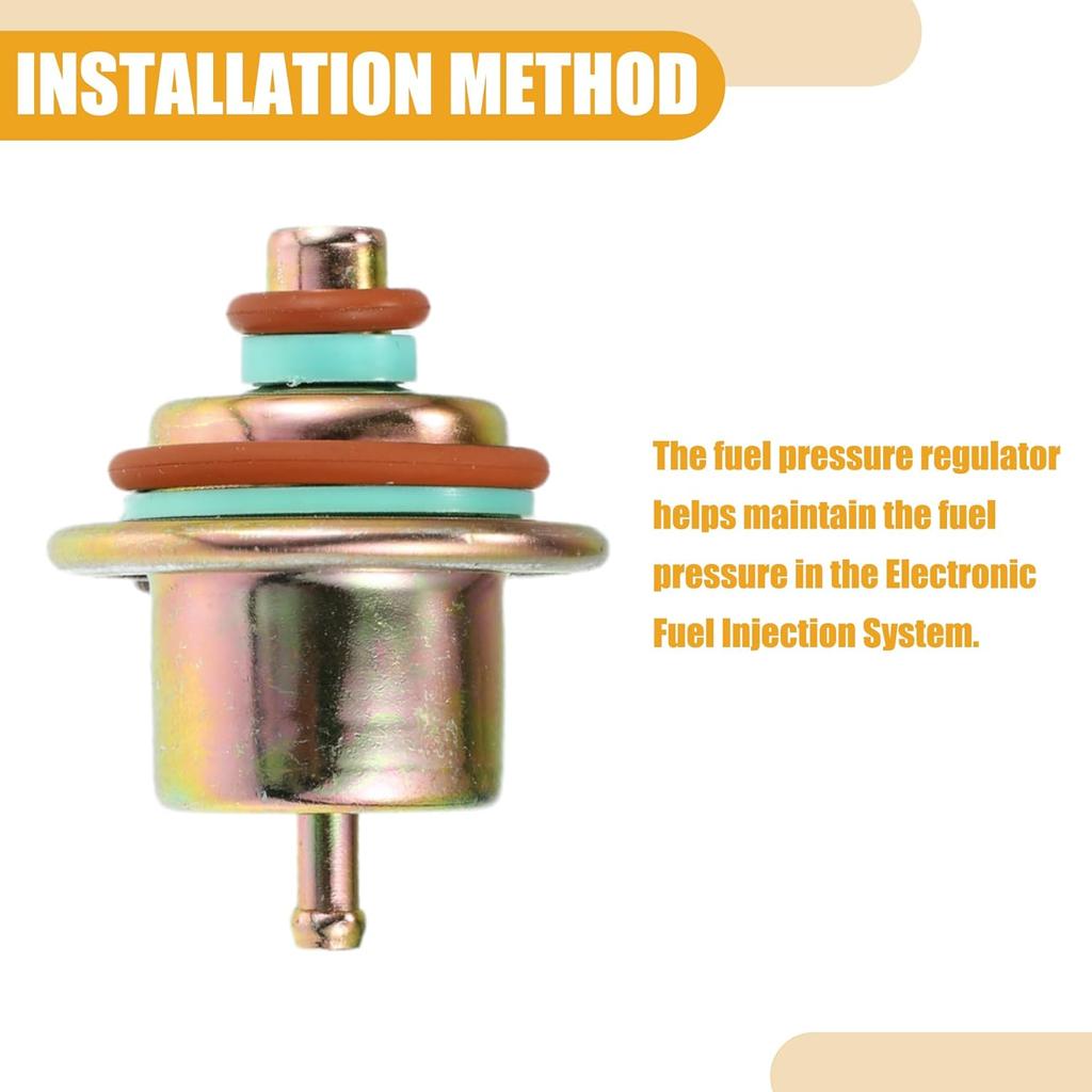 Fuel Injection Pressure Regulator 12460604 - Car Fuel Pressure Regulator Gas - for Jeep Wrangler 1991-1995 Metal Bronze Tone with Ring - 1 Pc