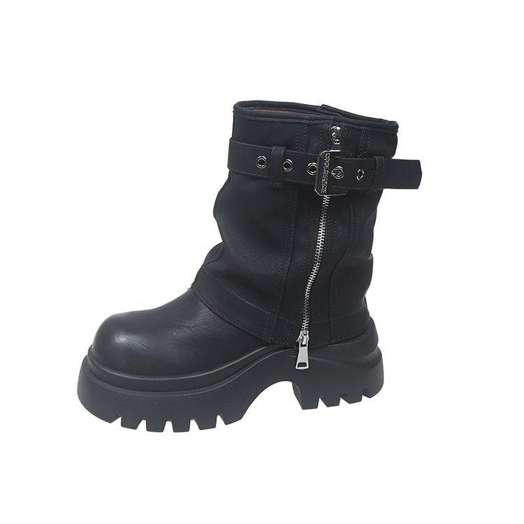 Short Trouser Boots Martin Boots Women's 2025 Autumn and Winter New Fashionable Versatile Thick-soled Explosive Boots Retro Short Boots