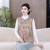 Damen Retro Chinesischer Stil Froschknopf Rundhals Weste – Frühling/Herbst Kürbis Jacquard Design