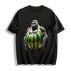 Funny Gorilla Watermelon Print Short Sleeve Trendy Casual Top Pure cotton T-shirt