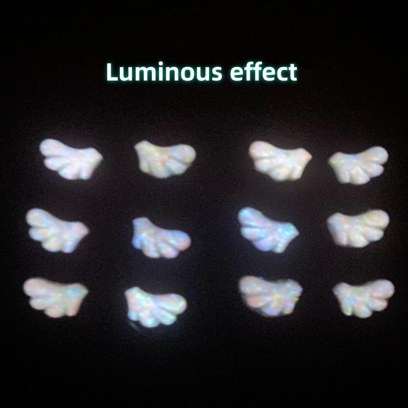 30Pcs Cute Angel Wings Nail Charms Luminous Mini Wing AB Flatback Resin Nail Accessories Jewelry DIY Decoration