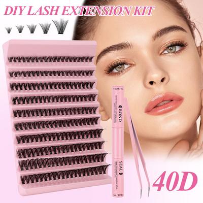 Diy Segmented Single Tuft False Eyelashes 10-16Mm Eyelashes 40D-100D Dense