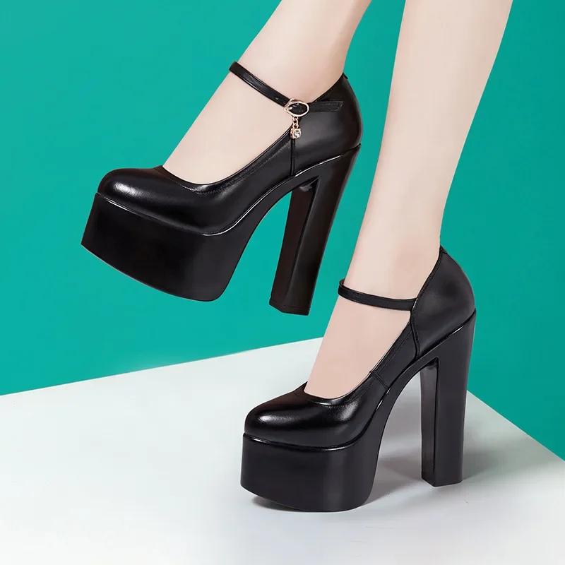 

15см Маленький Размер 32-43 Серебристо-Белые Свадебные Туфли Толстая Подошва Платформа Туфли-Лодочки 2025 Мелкий Блок Высокий Каблук Обувь Модель Вечеринка 36