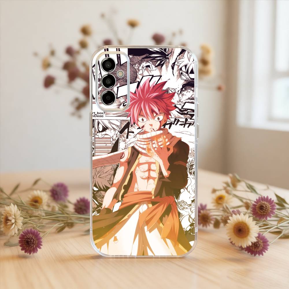 

Fairy Tail Natsu Dragneel Phone Case For SamsungA10,12,20,21S,30,31,40,50,51,52,70,71 Transparent Cover Samsung a12
