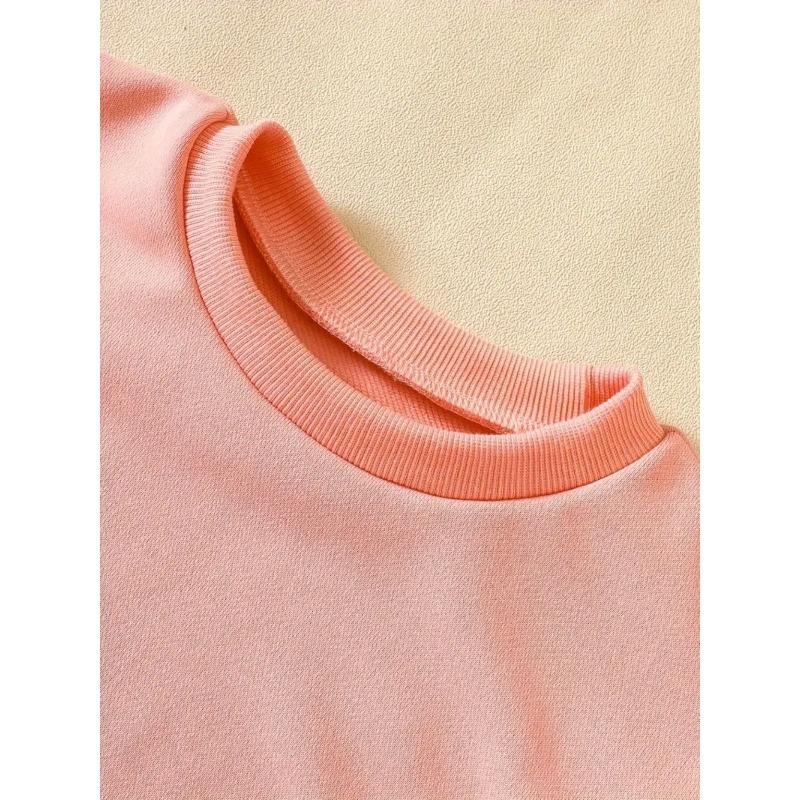 Kids Sweatshirt Creative Letter Pattern Stylish Casual Round Neck Sweatshirt Suitable for Everyday Parties, Vacations, And Gifts