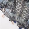 Women'S Bohemian Style Scarf - Warm, Stylish Shawl with Tassels, Geometric Pattern, Breathable & Windproof for Casual Outings, Decorative Accessory
