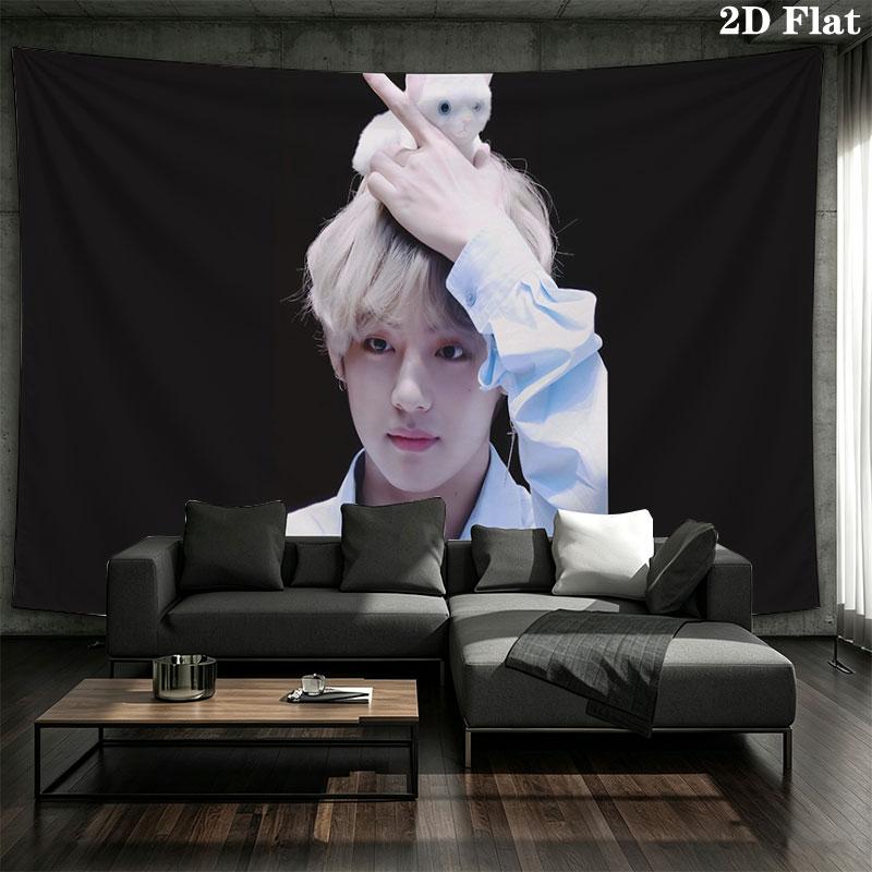 Kim Taehyung Wall tapestry, aesthetic printed fabric blanket, suitable for bedroom, living room, and home decor.
