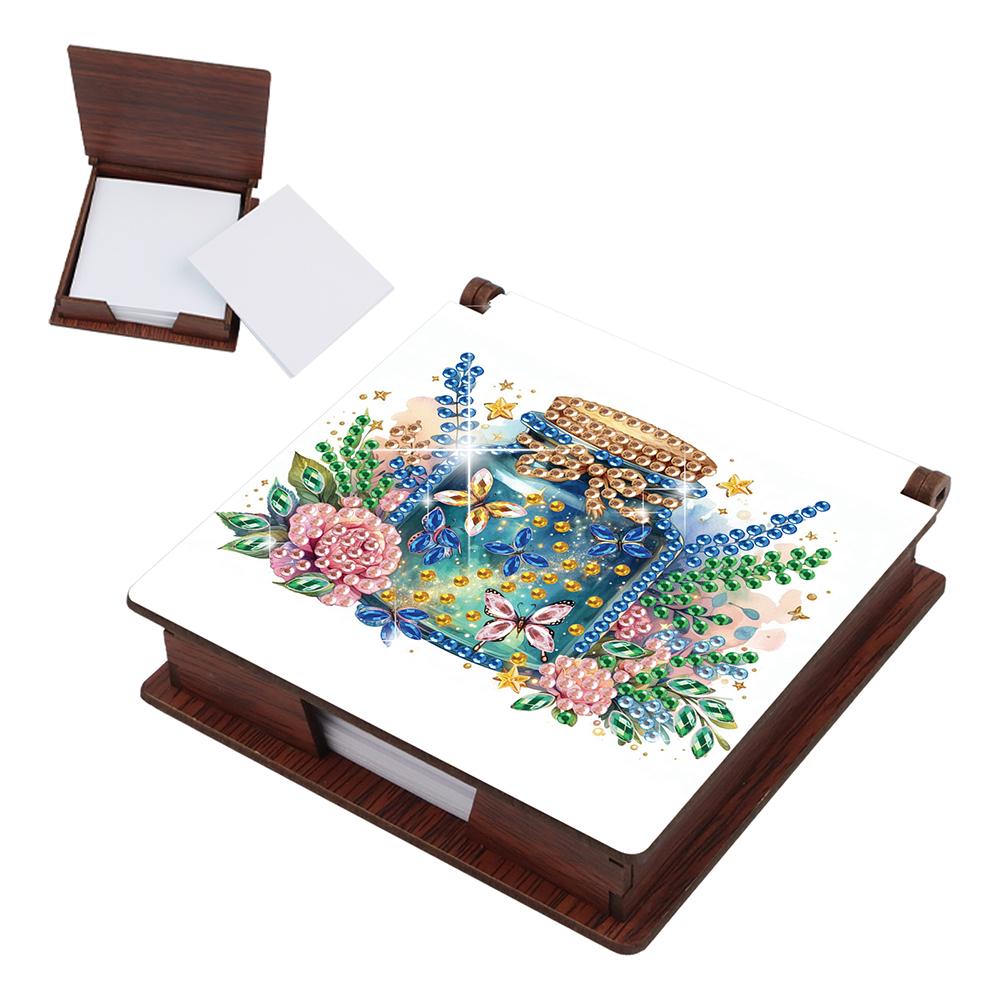 Animals Gem Painting Memo Pad Holder Mosaic Kit Contains 160 Sheets of Paper Rhinestones Post It Dispenser for Adults Beginners