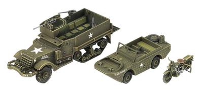 Academy Scale Ground Vehicle Series 6 US Army M3 Amphibian Vehicle Plastic Model 1/72 Half-Track & 1/4t