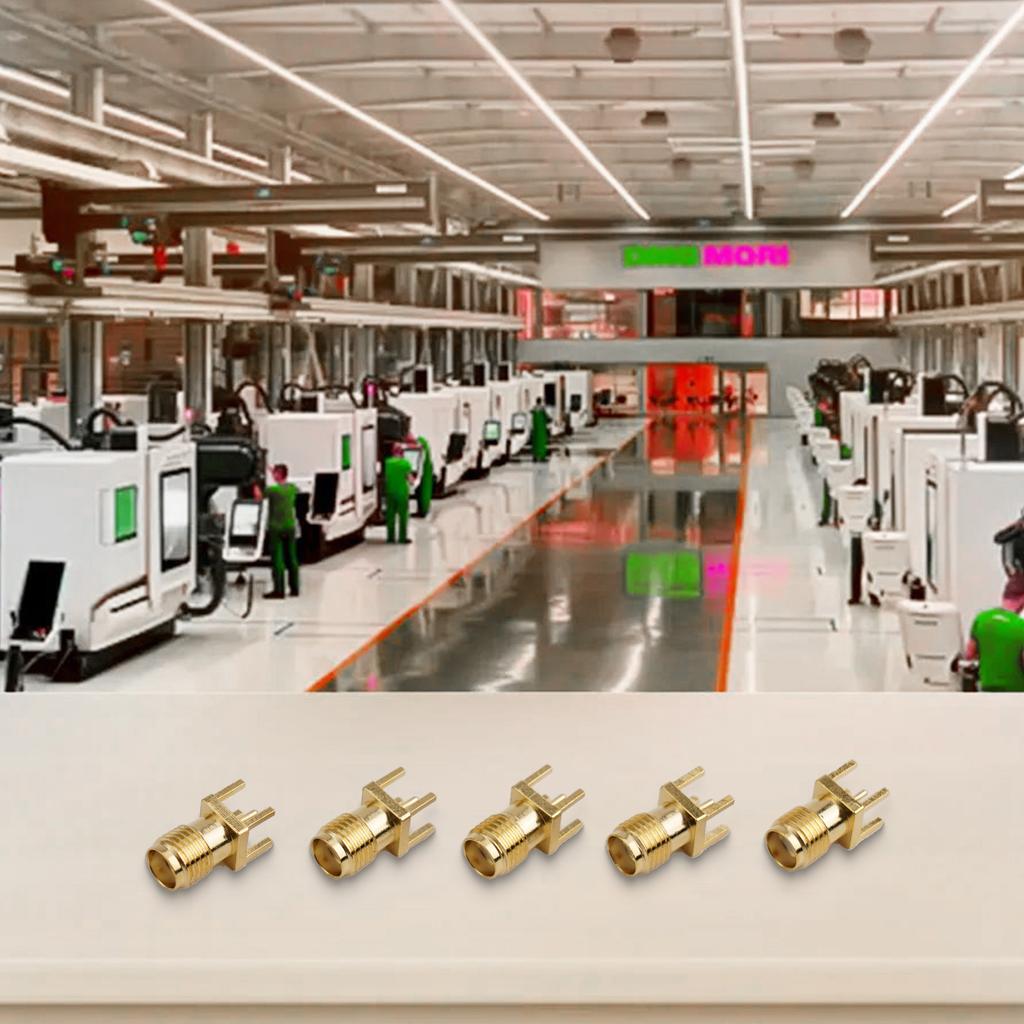 Set of 5 For SMA RF Coax Female Socket Connectors for PCB Soldering with 4mm Mount Designed for External For WiFi Antennas