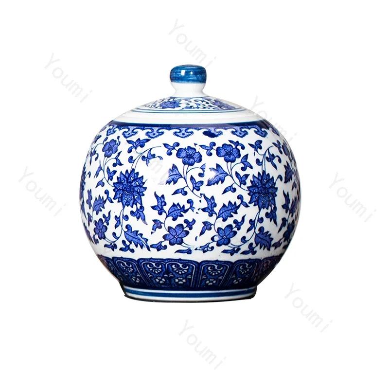 Borcane ceramice în stil chinezesc retro, pentru casă, sufragerie, depozitare pe desktop, accesorii conservate, borcane de ceai creative și rafinate, ornament