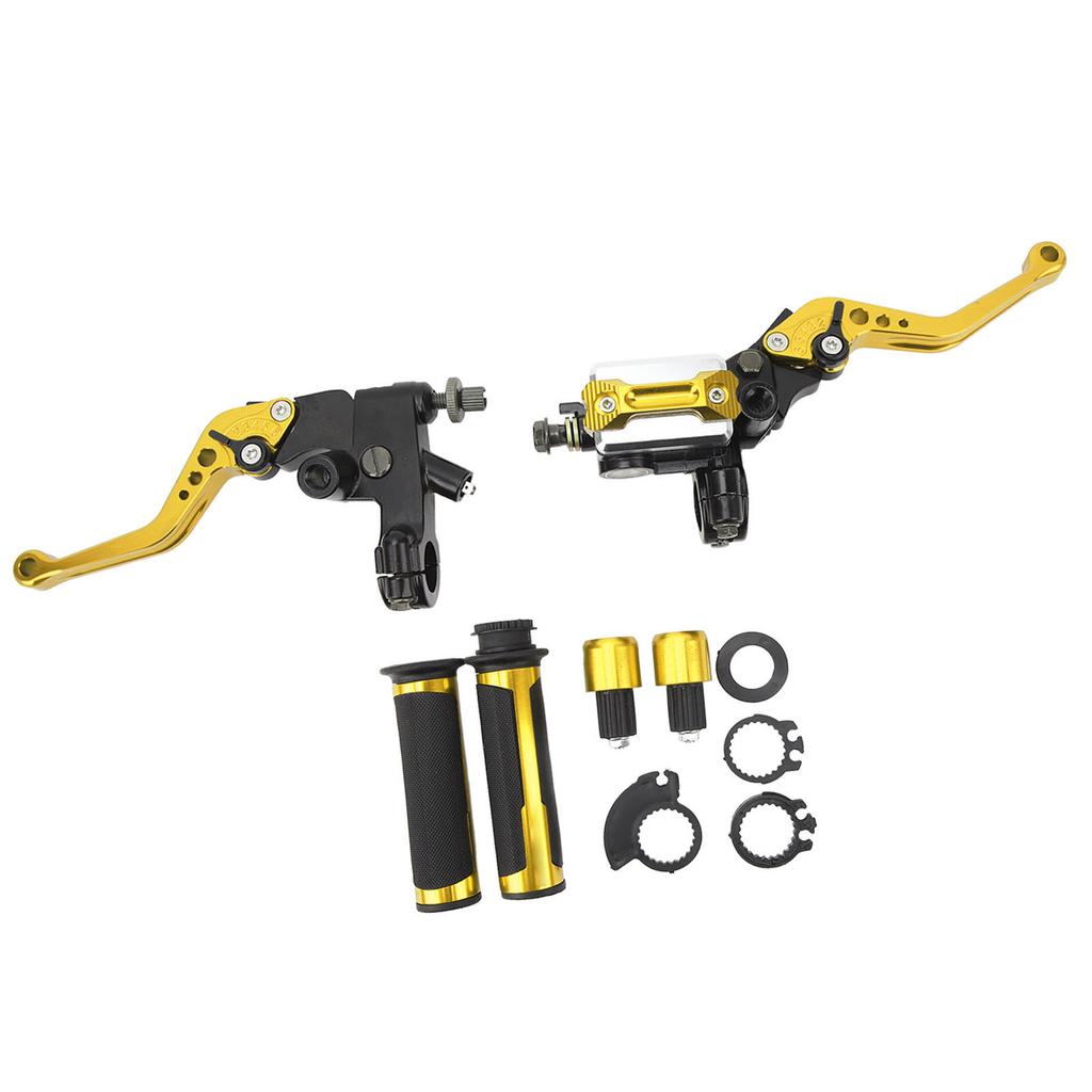 2Pcs Motorcycle Brake Lever 22mm Handle Bar Master Cylinder Lever For Scooter Sports Bike Street Bike ATV Gold