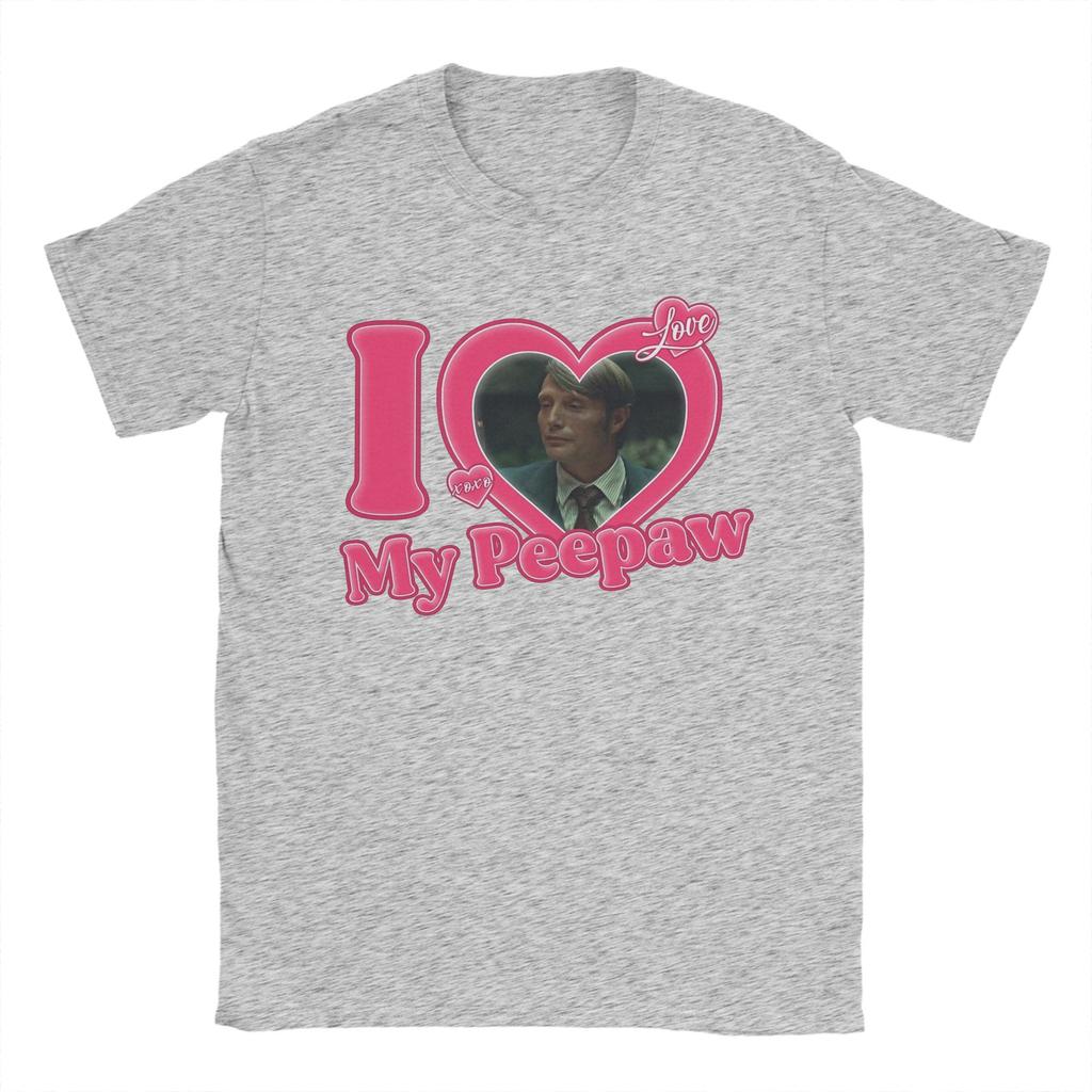 Herren T-Shirt Ich liebe meinen Peepaw Mads Mikkelsen Neuheit 100% Baumwolle T-Shirt Kurzarm T-Shirt Rundhals Kleidung Geschenkidee