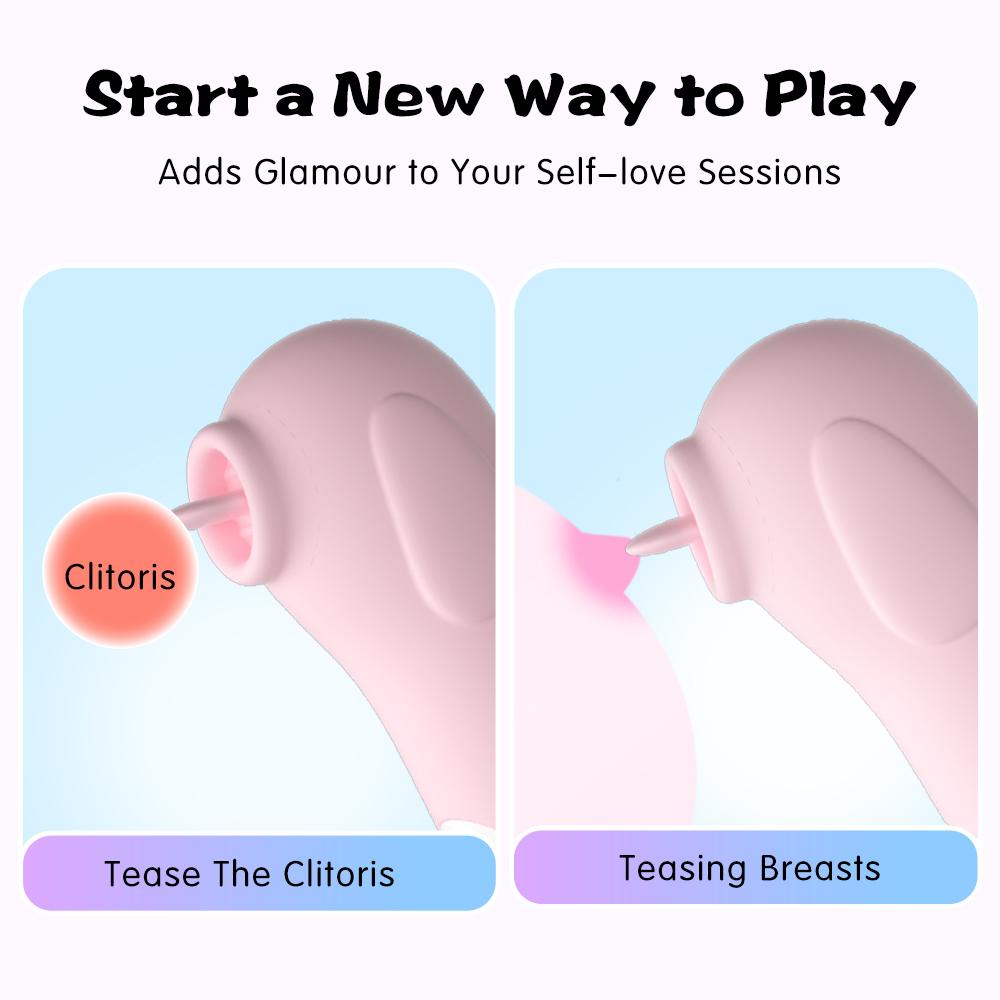 2 In 1 Tongue Licking Vibrator for Women Clitoris Stimulator Nipple Vaginal Massager Blowjob Female Masturbation Adult Sex Toy