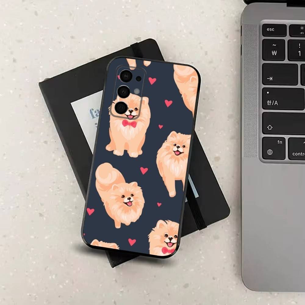 Cute P-Pomeranian Dogs  Phone For Samsung Galaxy A53,31,52,72,41,22,73,32,71,Note,J7,8,9,5G Soft Black Silicone Case
