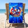 Ultra-Soft Beach Towel with Sonic Theme,Ideal for Pool - Camping, Diving - Perfect Travel Essential, Vibrant Beach Towel.