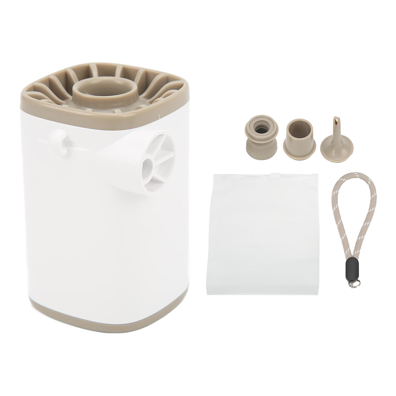 Portable Air Pump 2 Nozzles 2 Modes 3600mAh Battery USB Charging Multifunction Air Mattress Pump with LED Light