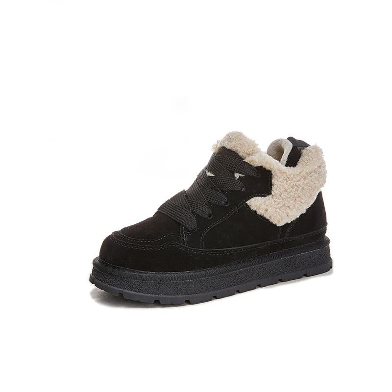 

Модные новые туфли для женщин. Ботинки из натуральной кожи. Классические ботильоны. Повседневная кожаная обувь. Теплые плюшевые зимние ботинки. 40 чёрный