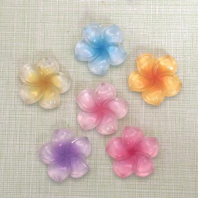 100PCS  Five Petal Series Flat Back Frangipani Flowers Resin Cabochons for Hairpin Scrapbooking DIY Home Decor Craft Accessories
